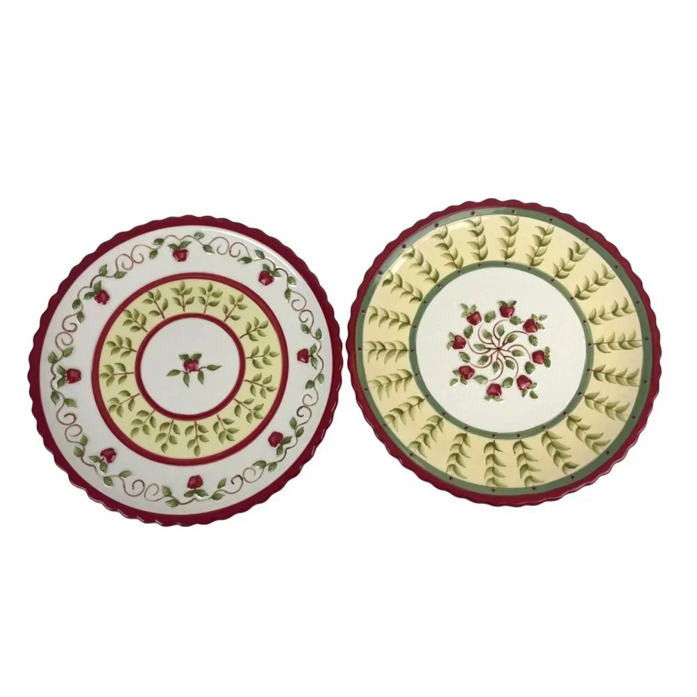 Giftcraft Raised Apple Plates Karla Dornacher Set of 2 8.5